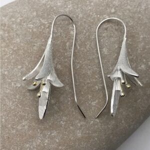 Sterling silver dangle hook earrings